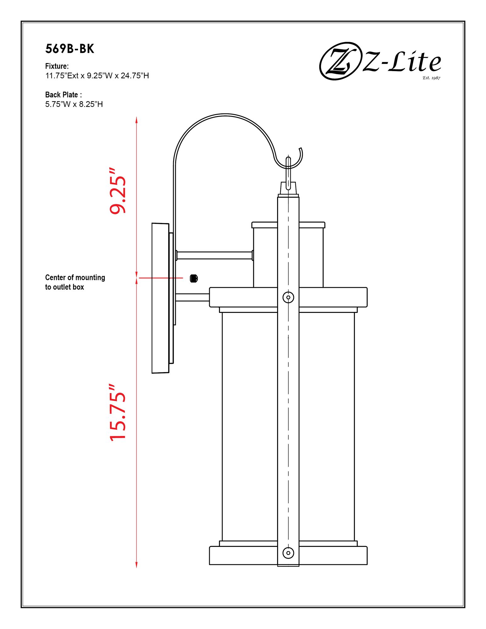 Roundhouse 24 3/4" High Black Outdoor Wall Light in scene