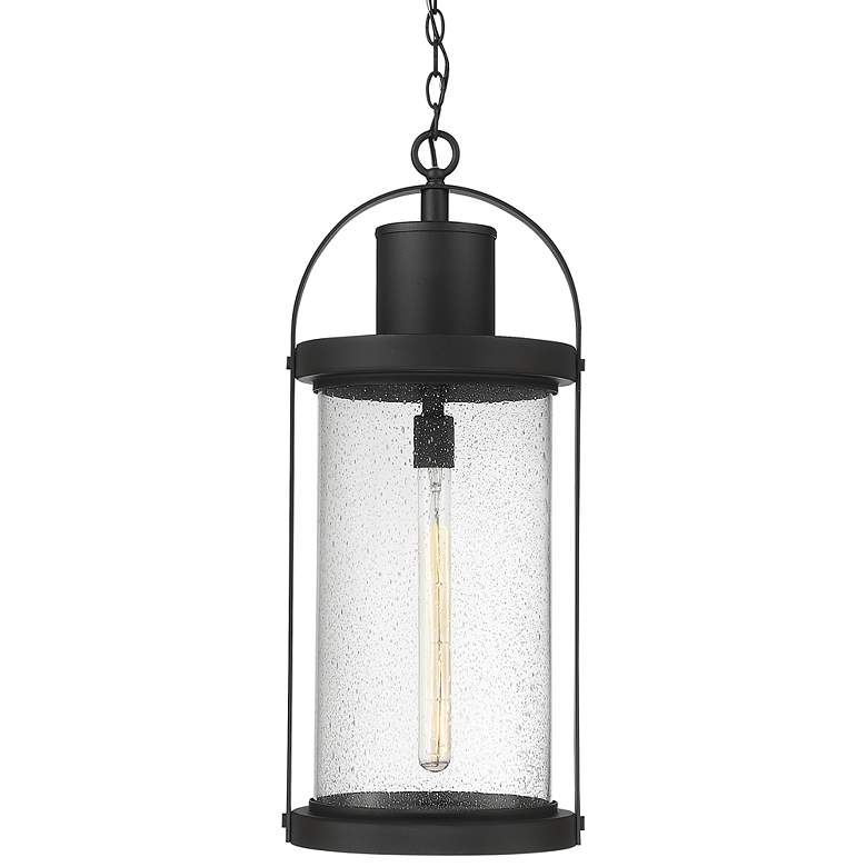 Image 3 Roundhouse 28 1/4" High Black Outdoor Hanging Light