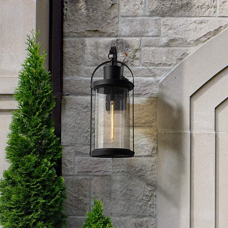 Roundhouse 31 3/4&quot; High Black Outdoor Wall Light
