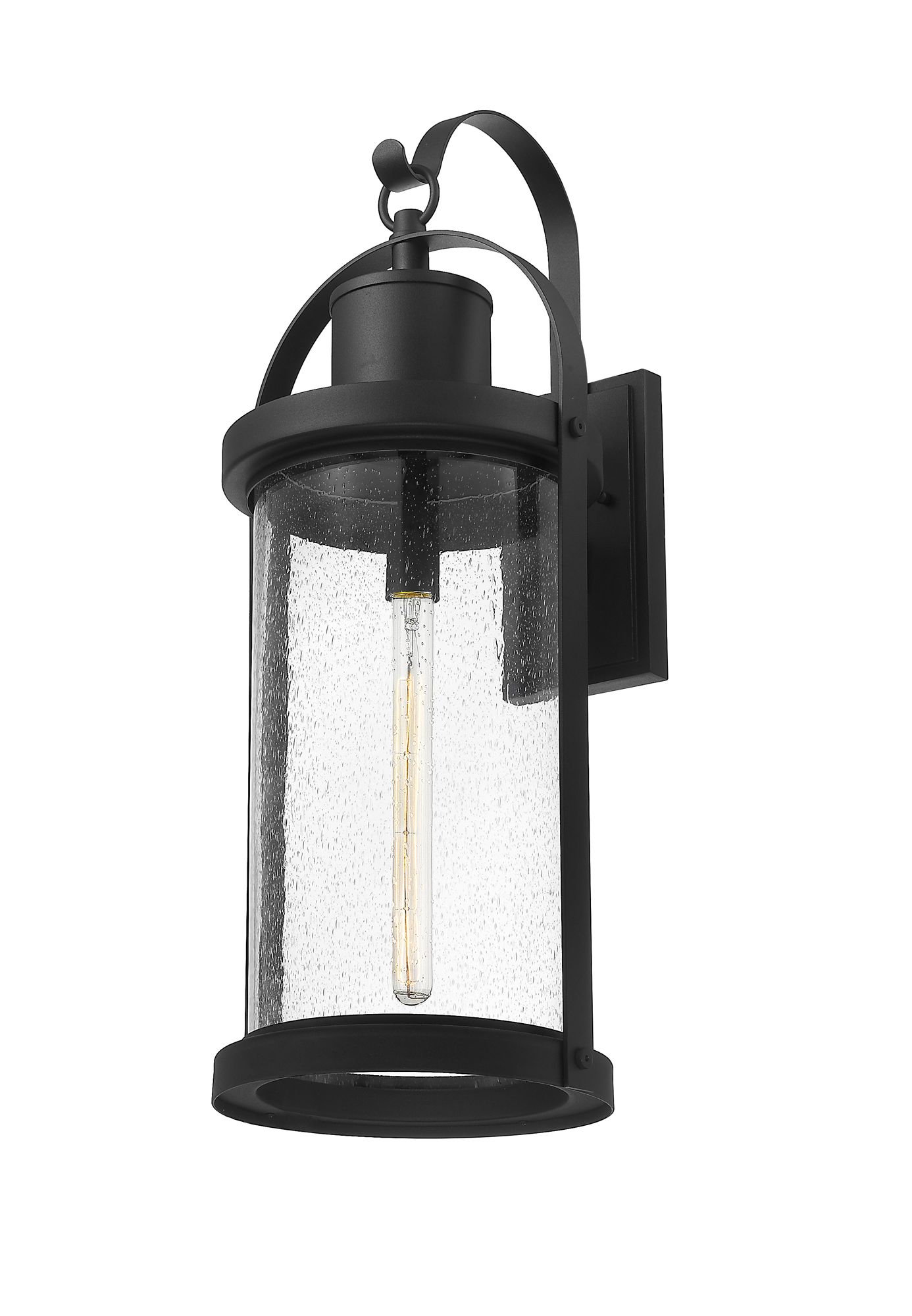 Roundhouse 31 3/4" High Black Outdoor Wall Light in scene