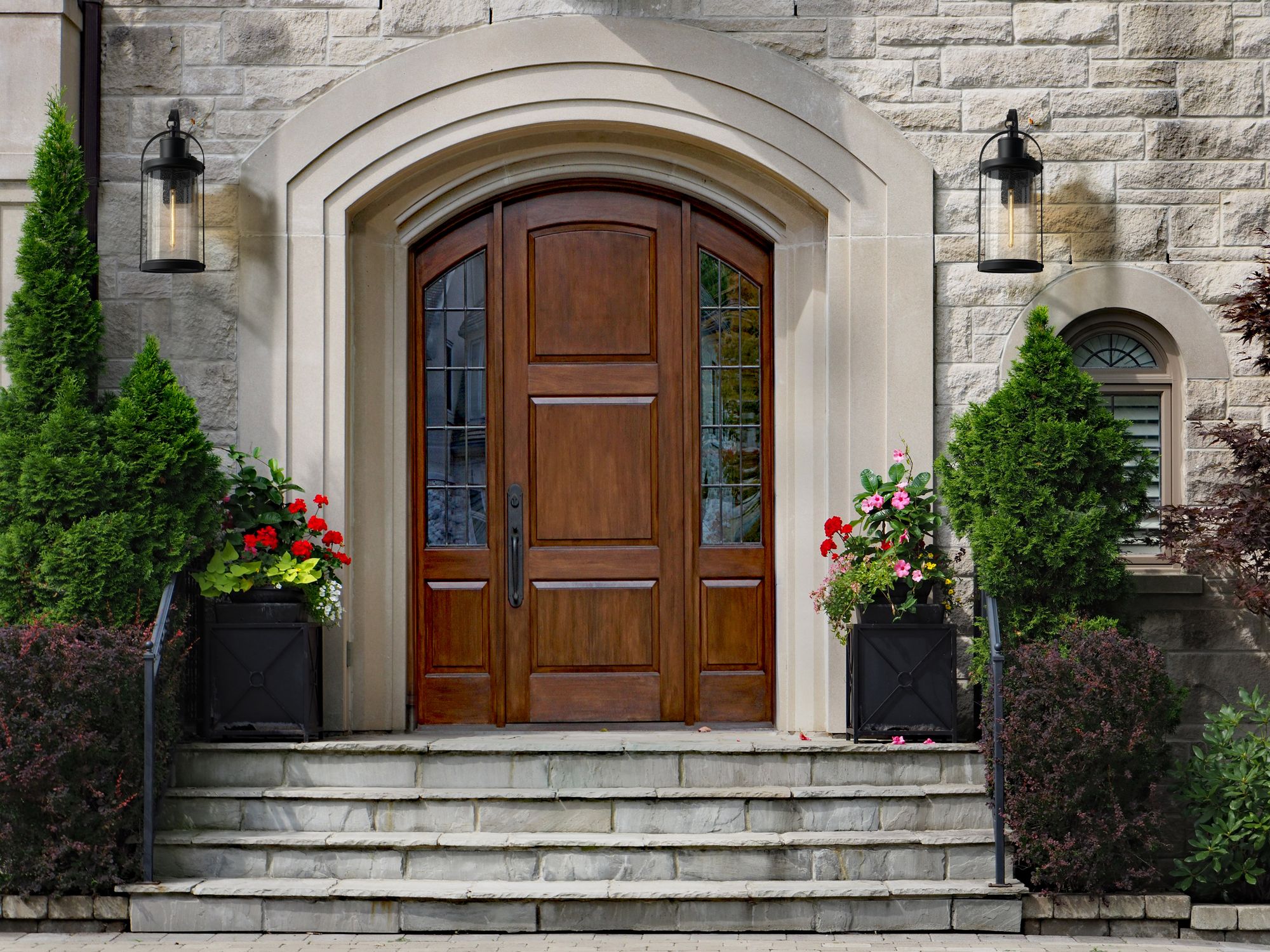 Roundhouse 31 3/4" High Black Outdoor Wall Light in scene