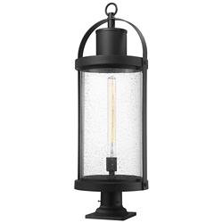 Roundhouse 33 1/4" High Black Outdoor Pier Mount Light