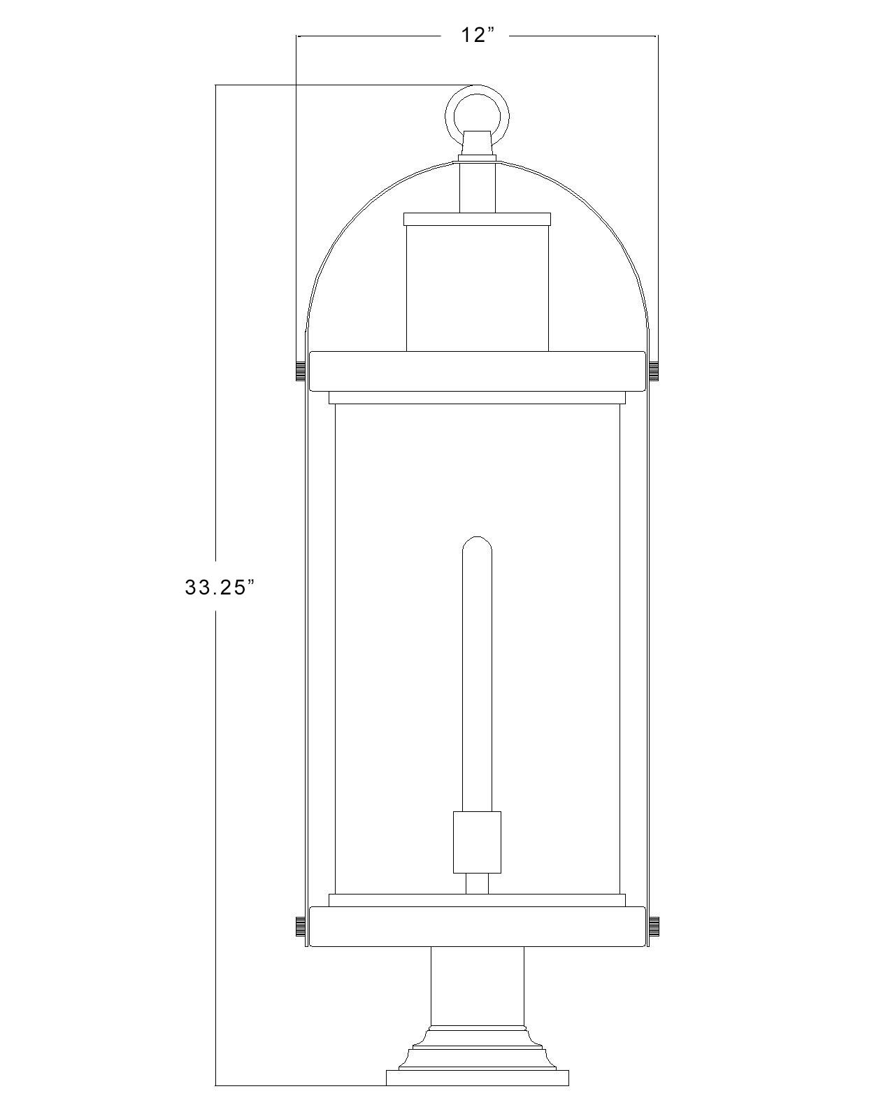 Image 6 Roundhouse 33 1/4" High Black Outdoor Pier Mount Light more views