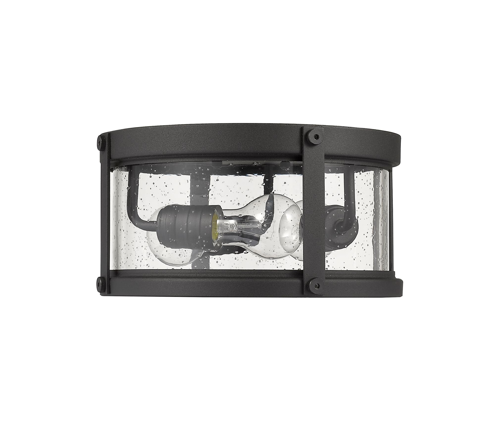 Image 6 Roundhouse by Z-Lite Black 12 inch 3 Light Flush Ceiling Mount Fixture more views