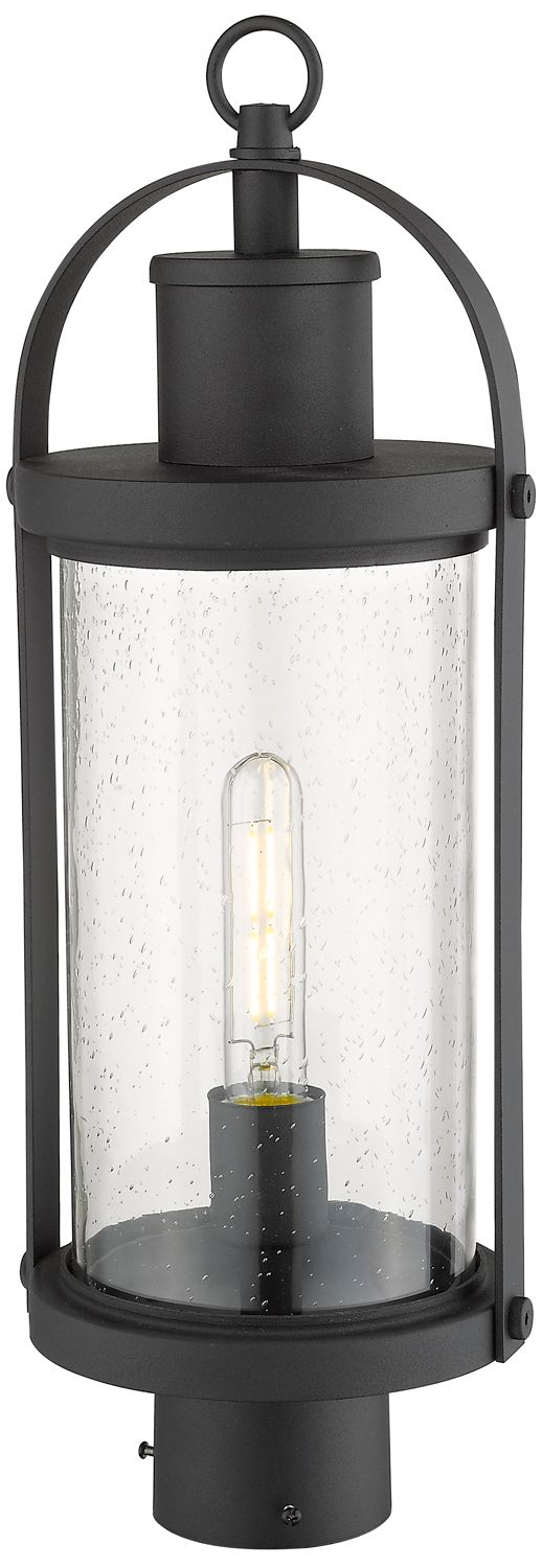 Image 2 Roundhouse by Z-Lite Black 20.5 inch 1 Light Outdoor Post Mount Fixture more views