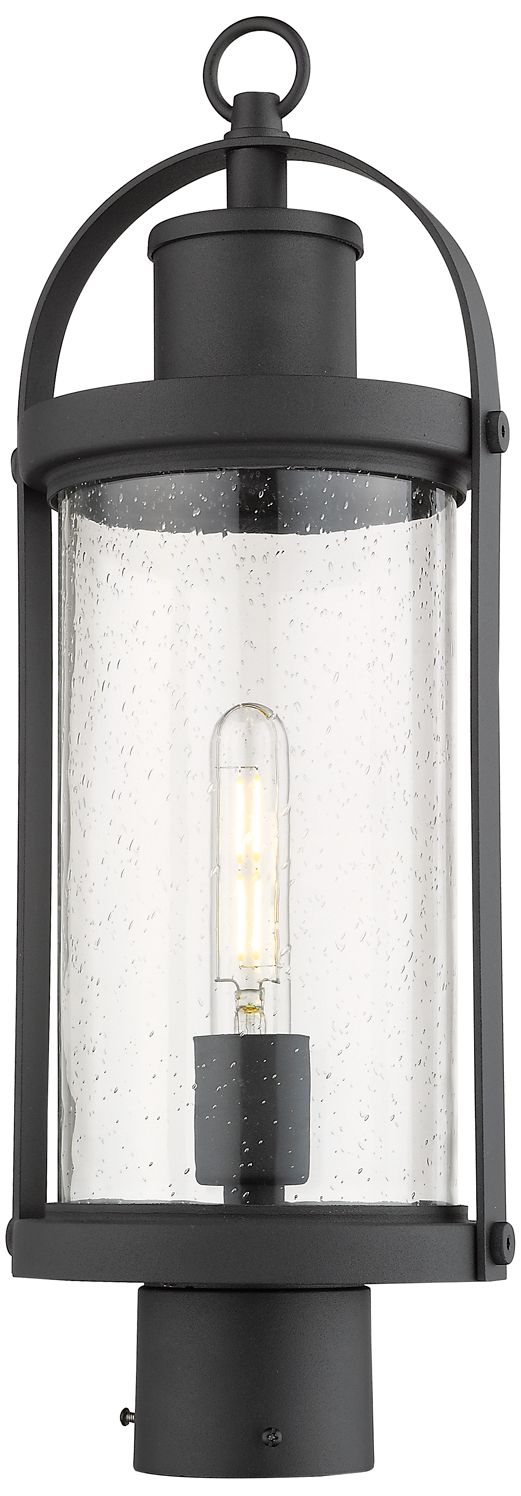 Image 3 Roundhouse by Z-Lite Black 20.5 inch 1 Light Outdoor Post Mount Fixture more views