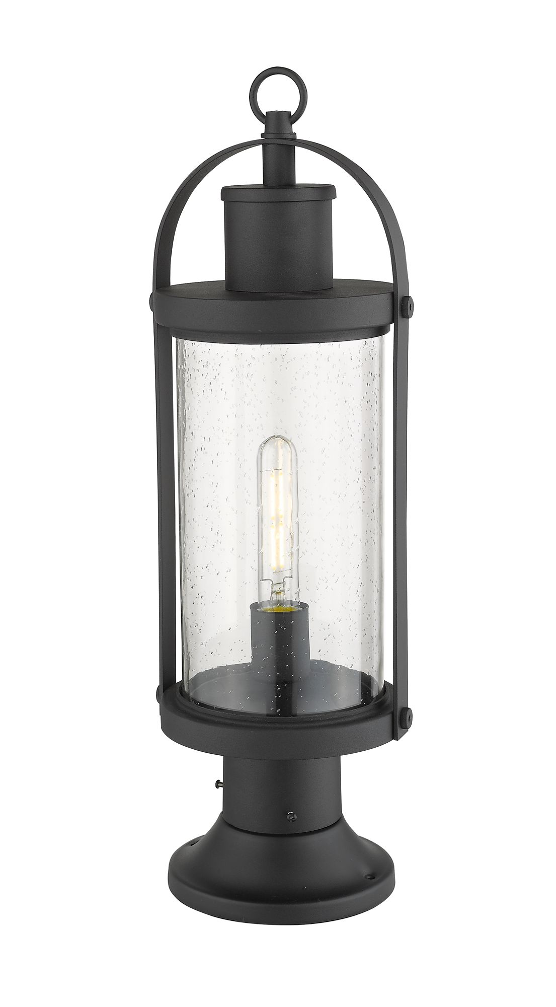 Image 2 Roundhouse by Z-Lite Black 22.5 inch 1 Light Outdoor Pier Mounted Fixture more views