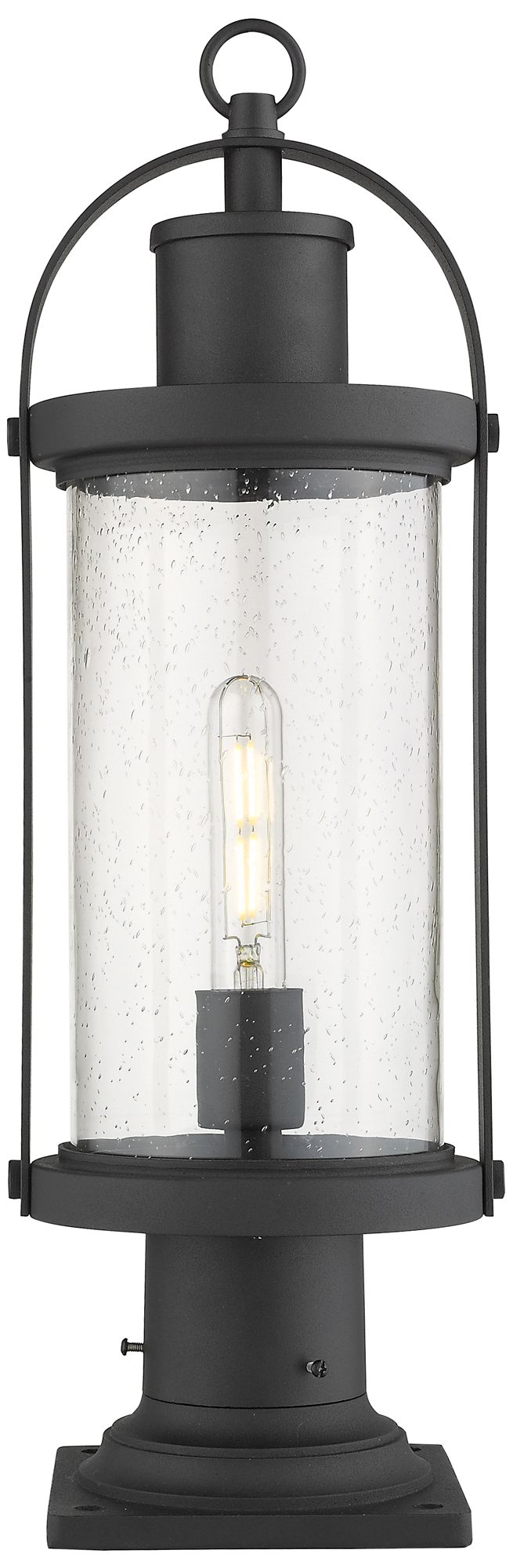 Roundhouse by Z-Lite Black 22.5 inch 1 Light Outdoor Pier Mounted Fixture