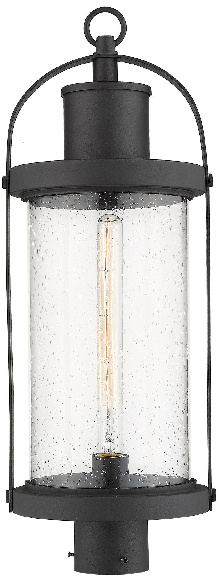 Roundhouse by Z-Lite Black 25 inch 1 Light Outdoor Post Mount Fixture