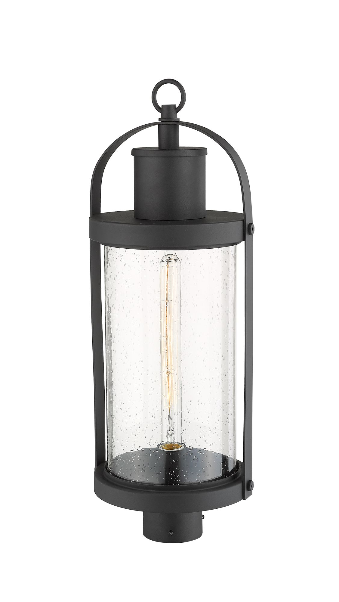 Image 3 Roundhouse by Z-Lite Black 25 inch 1 Light Outdoor Post Mount Fixture more views