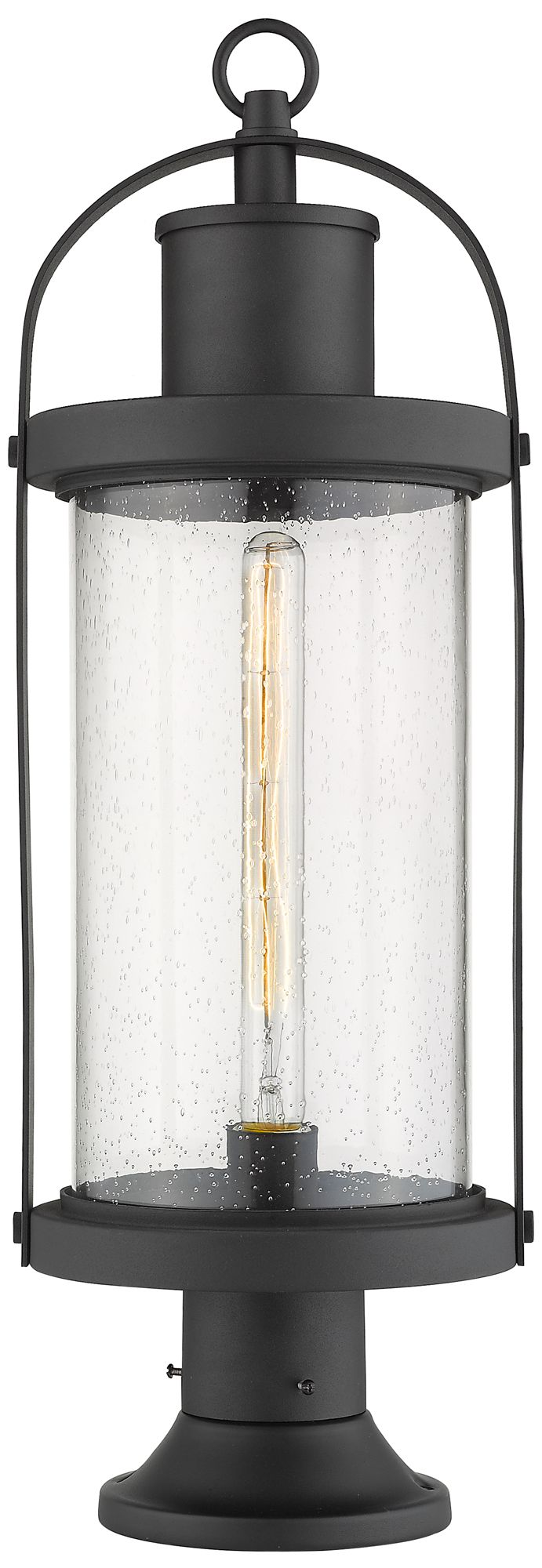 Roundhouse by Z-Lite Black 27 inch 1 Light Outdoor Pier Mounted Fixture