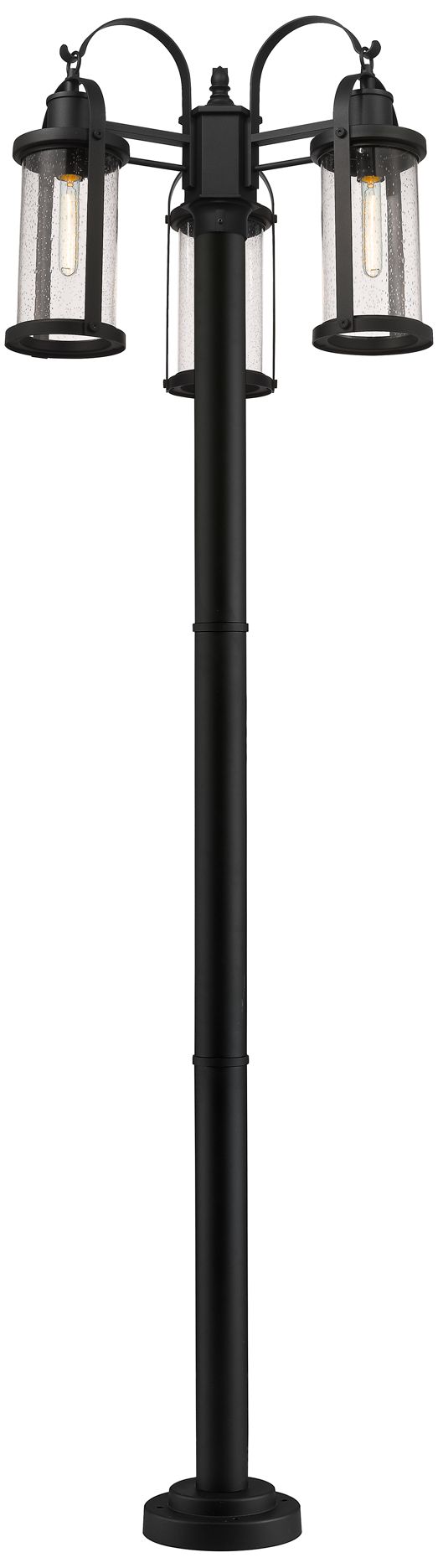 Roundhouse by Z-Lite Black 94.25 inch 3 Light Outdoor Post Mounted Fixture