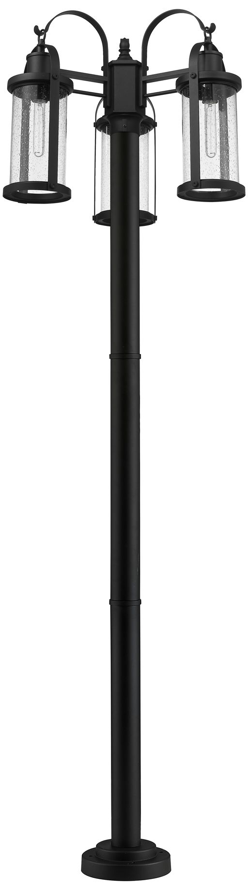 Image 3 Roundhouse by Z-Lite Black 94.25 inch 3 Light Outdoor Post Mounted Fixture more views