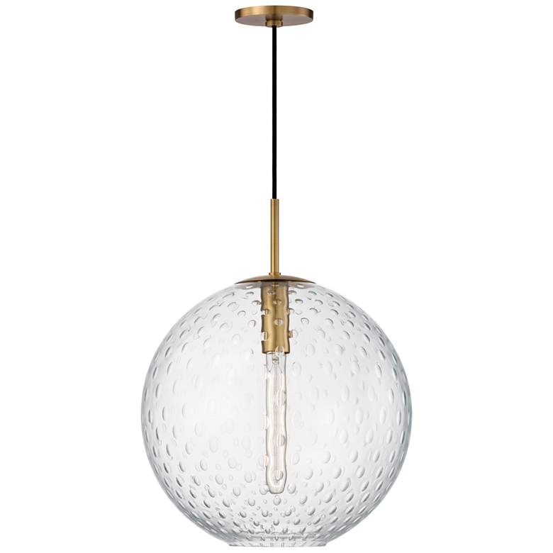 Image 1 Rousseau 1 Light Pendant Ag Brass Clear
