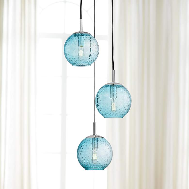 Image 1 Rousseau 13 1/2" Wide Polished Chrome Multi-Light Pendant