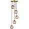 Rousseau 13 1/2"W Brass and Bronze Glass Multi-Light Pendant