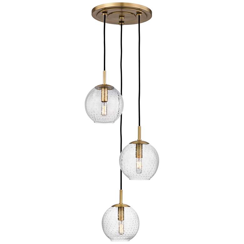 Image 2 Rousseau 14 1/4 inch Wide Aged Brass Modern Multi-Light Pendant