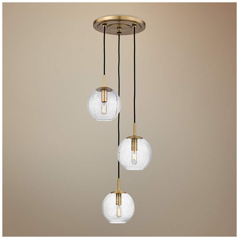 Image 1 Rousseau 14 1/4" Wide Aged Brass Modern Multi-Light Pendant