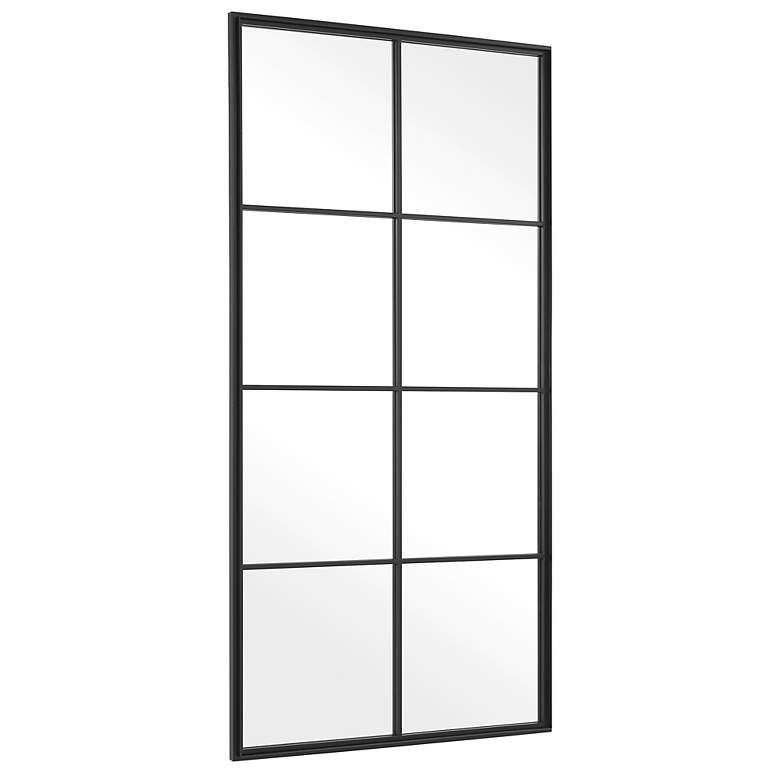 Image 5 Rousseau Wrought-Iron Black 30" x 60" Wall Mirror more views