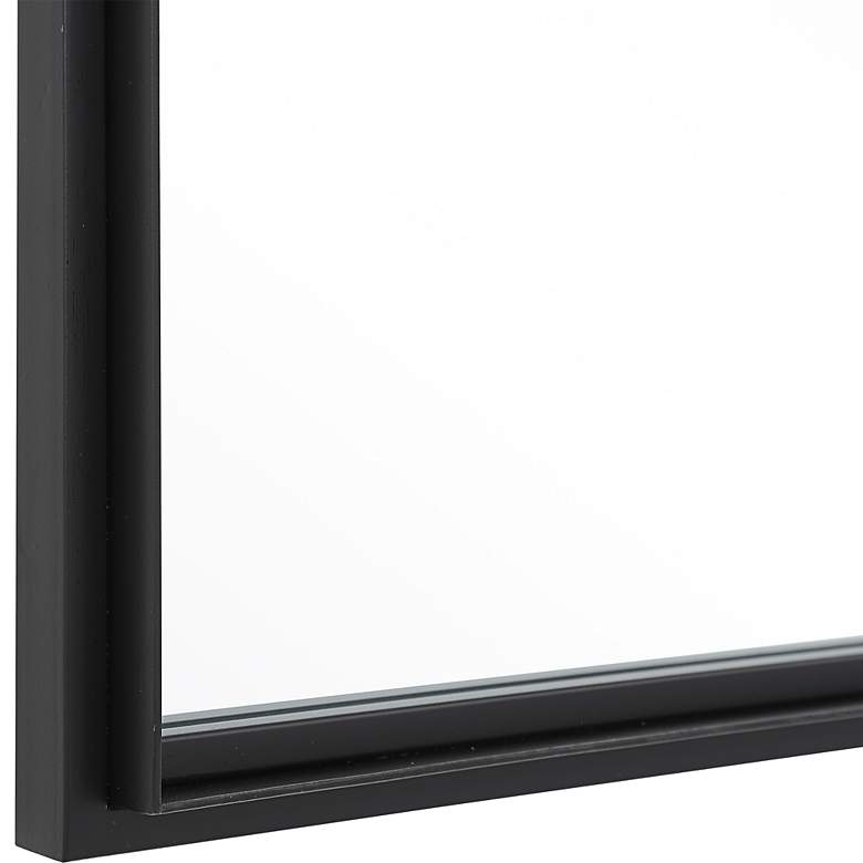 Image 6 Rousseau Wrought-Iron Black 30" x 60" Wall Mirror more views