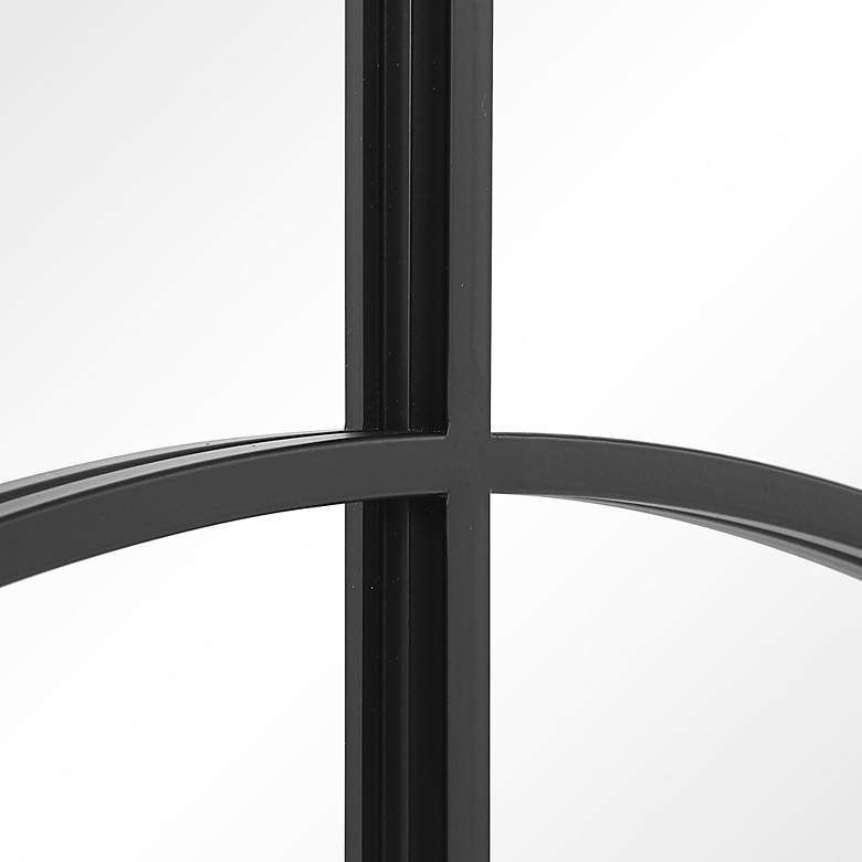 Image 4 Rousseau Wrought-Iron Black 60" x 30" Wall Mirror more views