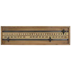 Image1 of Routine Check 28 1/4" Wide Brown Wood and Metal Wall Decor