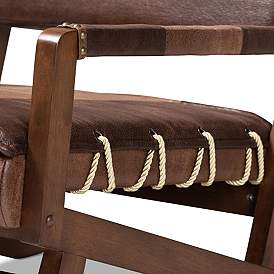 Image5 of Rovelyn Brown Faux Leather and Walnut Wood Lounge Chair more views