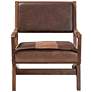 Rovelyn Brown Faux Leather and Walnut Wood Lounge Chair