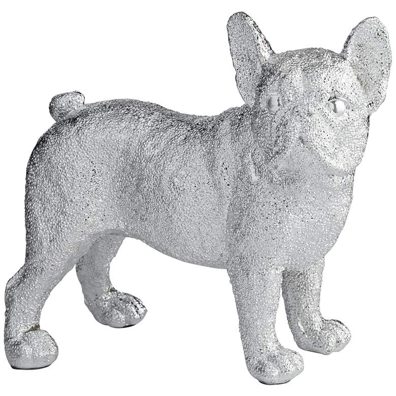 Rover 8&quot; High Electroplated Silver Bulldog Sculpture