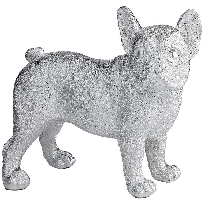 Image 1 Rover 8" High Electroplated Silver Bulldog Sculpture