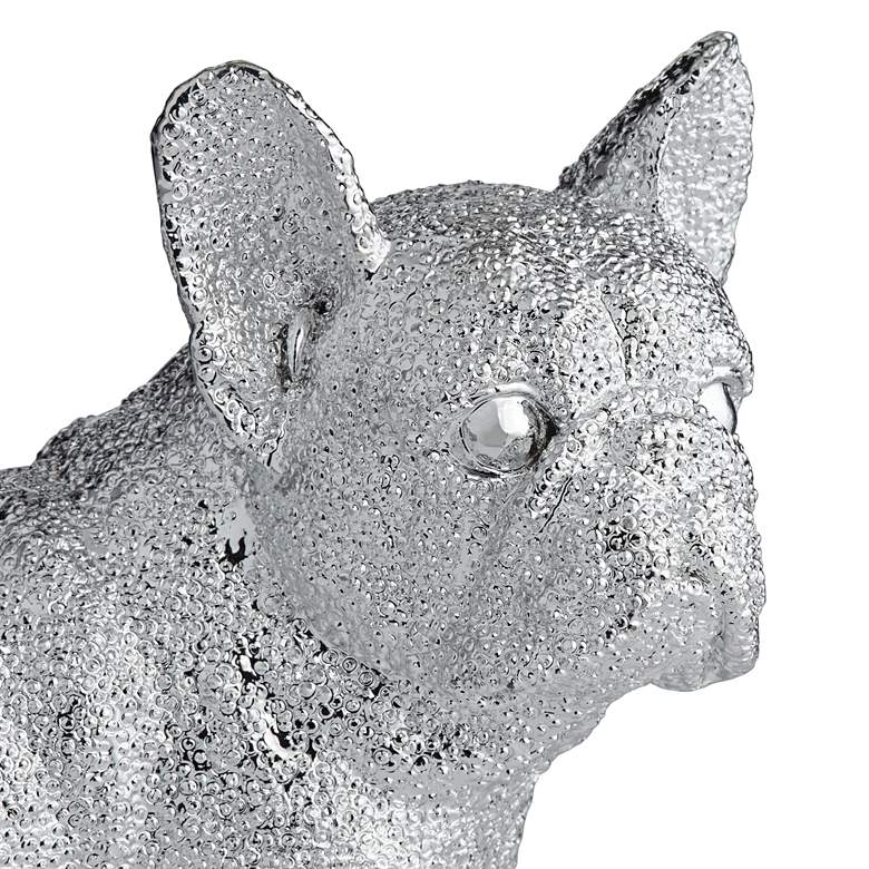 Image 3 Rover 8" High Electroplated Silver Bulldog Sculpture more views