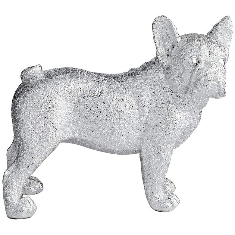 Image 4 Rover 8 inch High Electroplated Silver Bulldog Sculpture more views