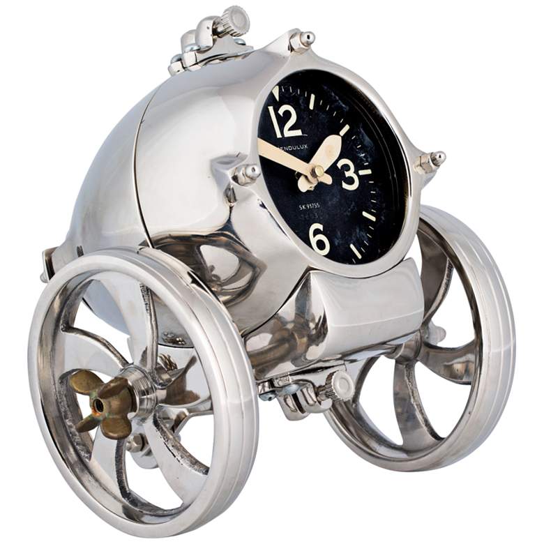 Image 1 Rover 8" Wide Polished Steam Age Industrial Table Clock