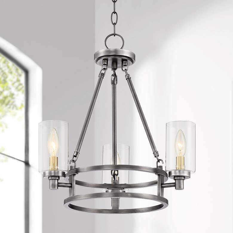 Image 1 Rowan 16 1/4" Wide Gun Metal 3-Light Ring Chandelier