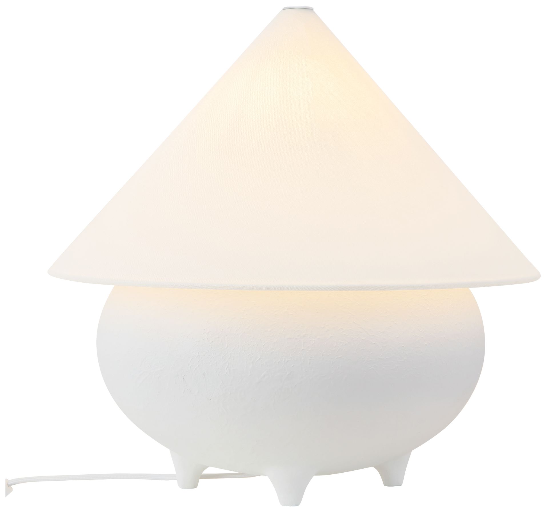 Image 3 Rowan 17-in Antique White Table Lamp with White Linen Shade more views