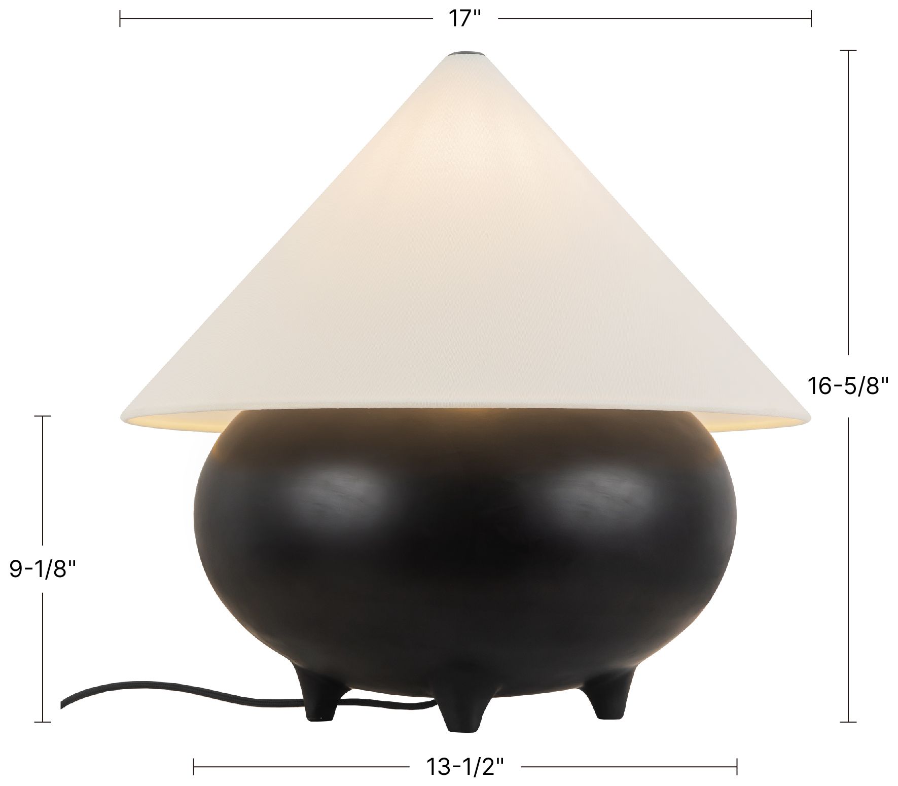 Image 7 Rowan 17-in Antique White Table Lamp with White Linen Shade more views