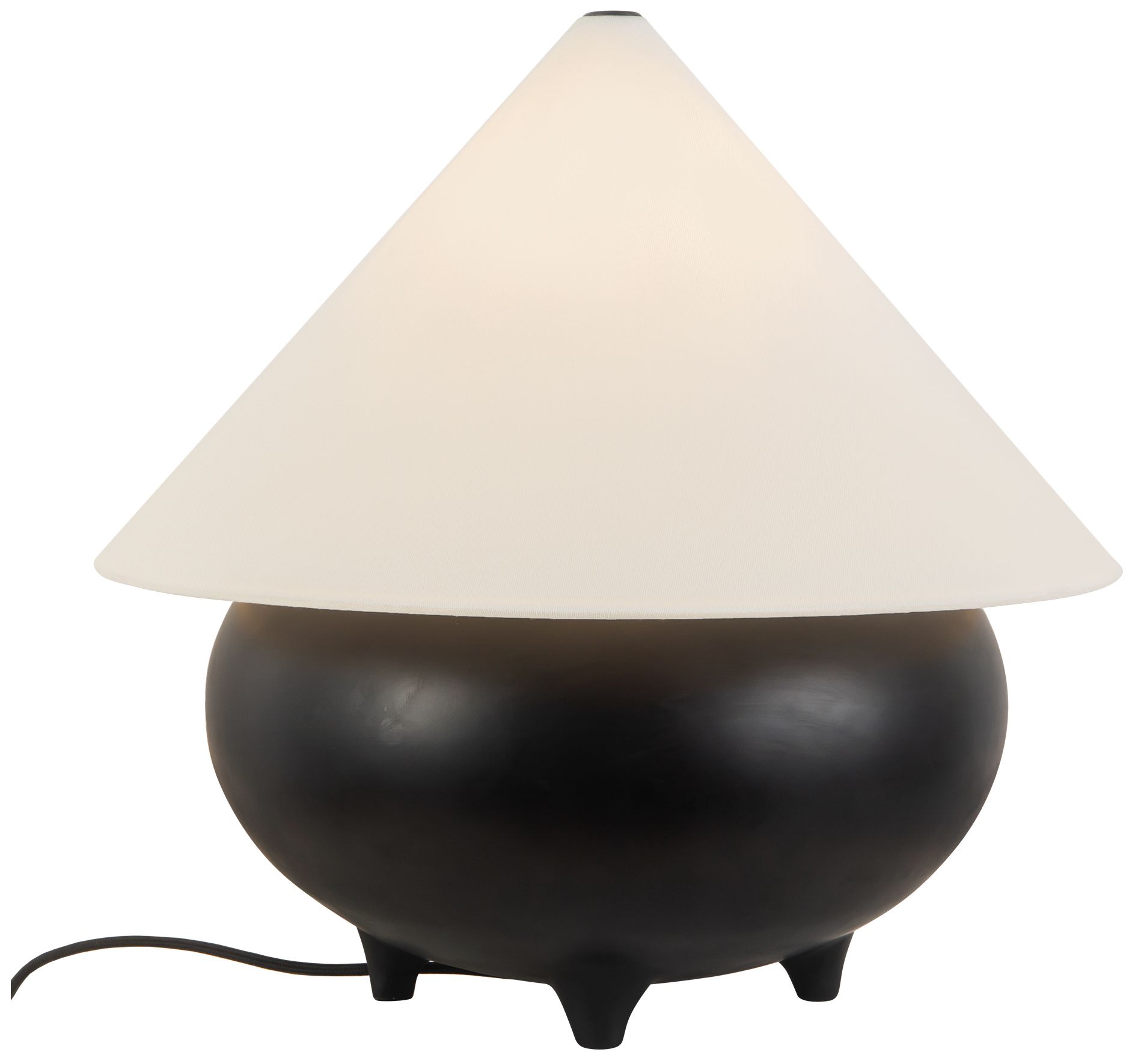 Image 3 Rowan 17-in Matte Black Table Lamp with White Linen Shade more views