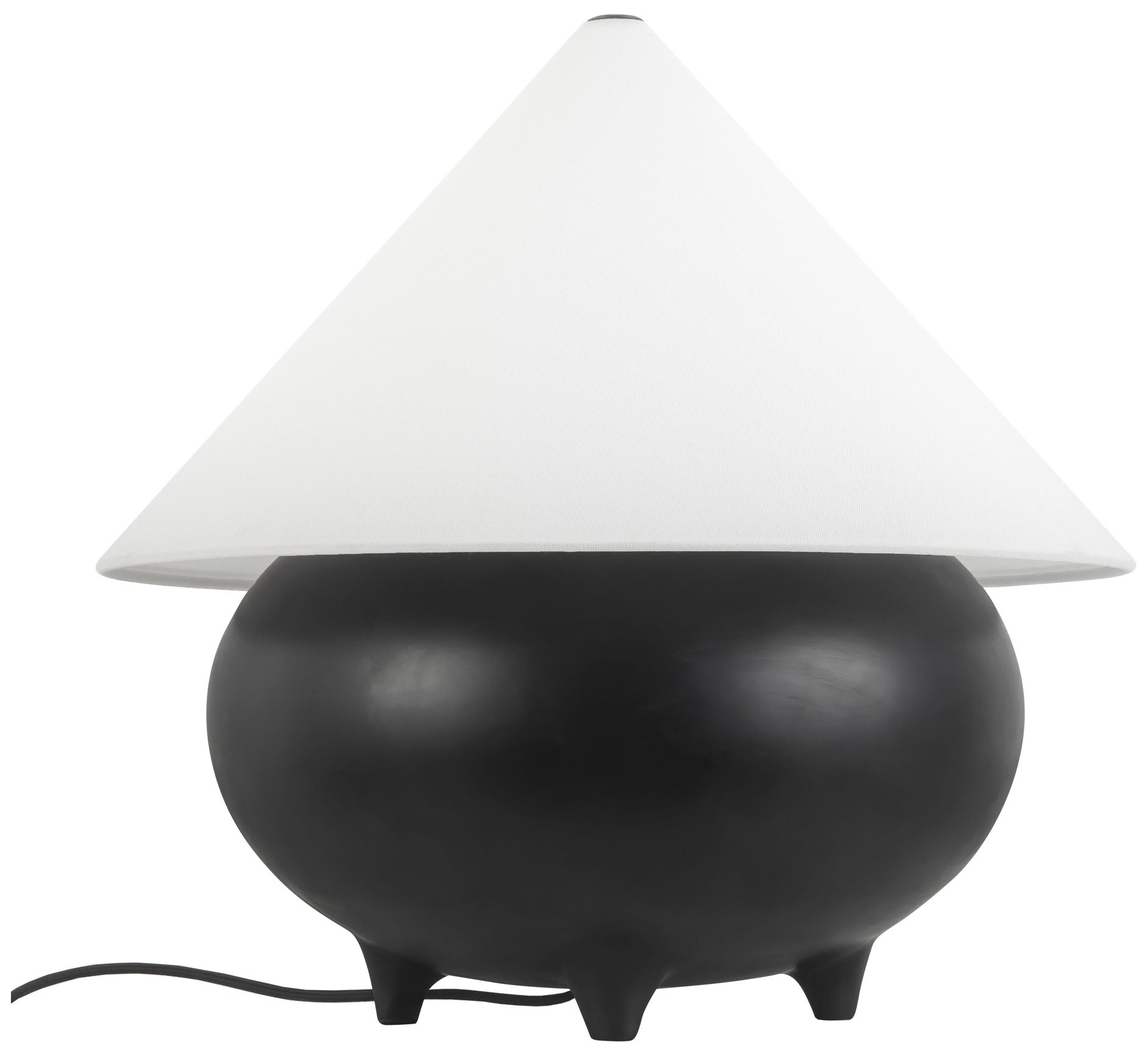 Image 6 Rowan 17-in Matte Black Table Lamp with White Linen Shade more views