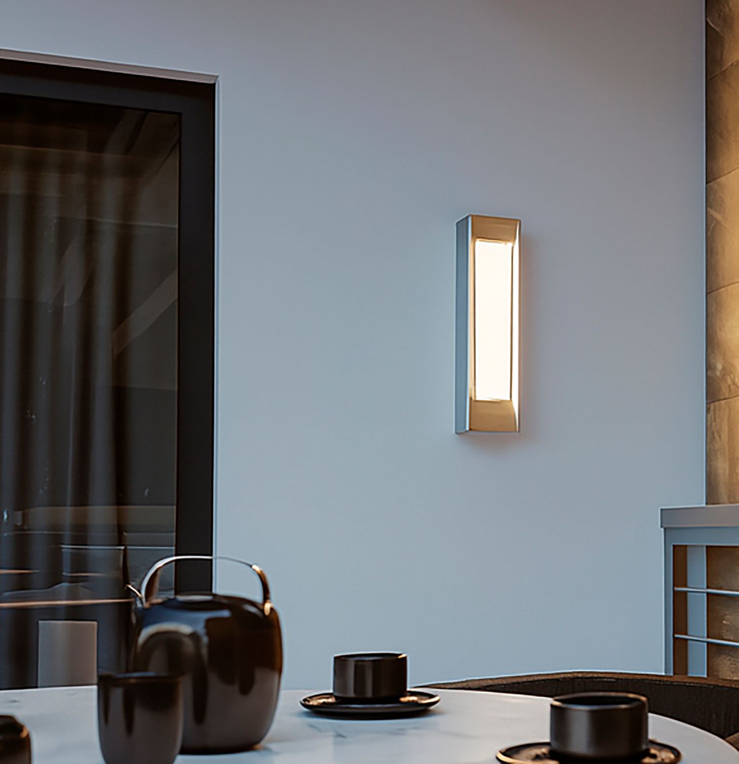 Image 4 Rowan 20" High Textured Grey LED Wall Sconce with White Acrylic Shade more views