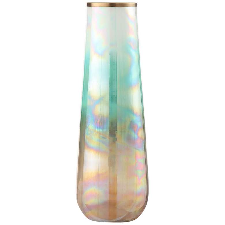 Image 1 Rowan 22" High Iridescent Multi-Hued Glass Vase