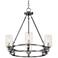 Rowan 24" Wide Gun Metal 6-Light Ring Chandelier