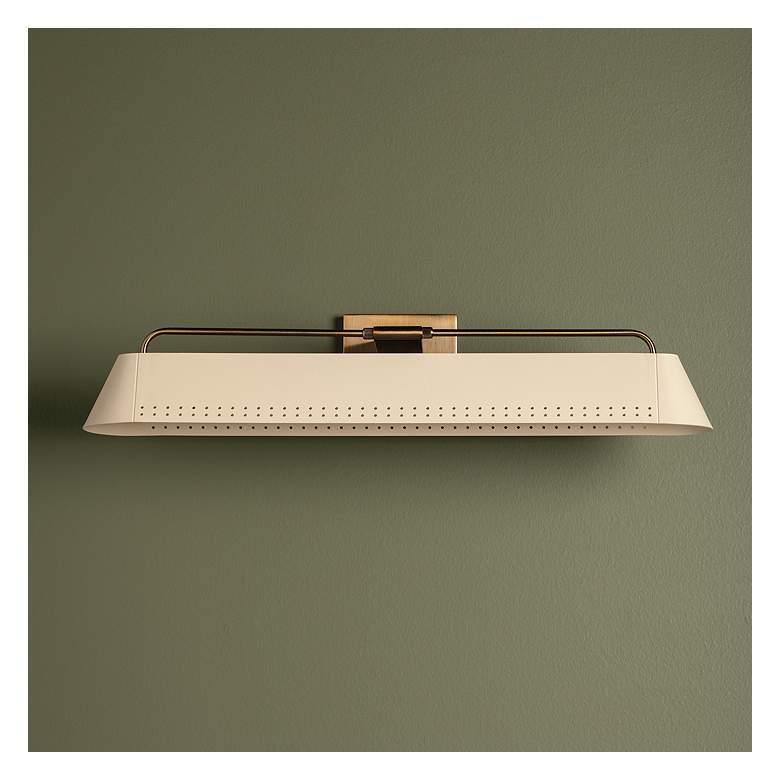 Image 1 Rowan 25" Wide Patina Brass with Soft Sand Picture Light