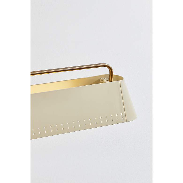 Image 6 Rowan 25" Wide Patina Brass with Soft Sand Picture Light more views