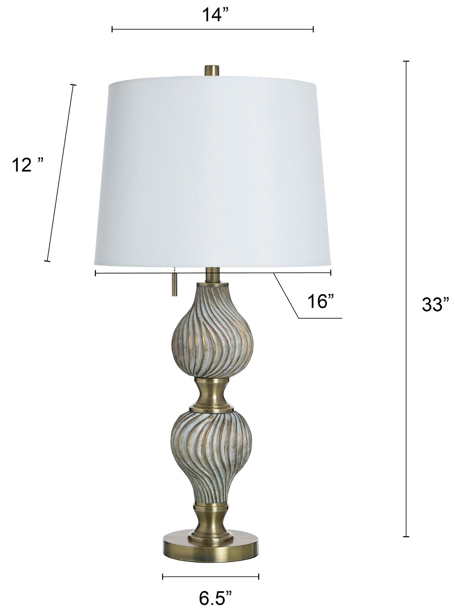 Image 7 Rowan 33" High Ash Table Lamp with White Shade more views