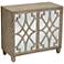 Rowan 34" Mirrored Whitewashed Fretwork 2-Door Accent Chest