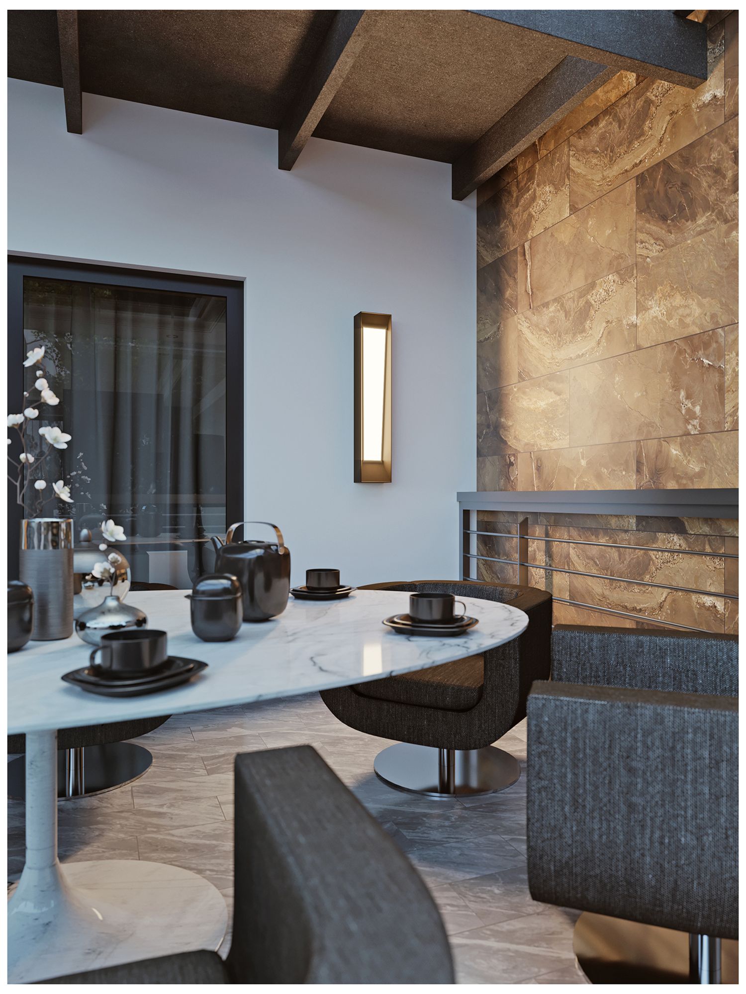 Image 2 Rowan 36" High Bronze LED Wall Sconce with White Acrylic Shade more views