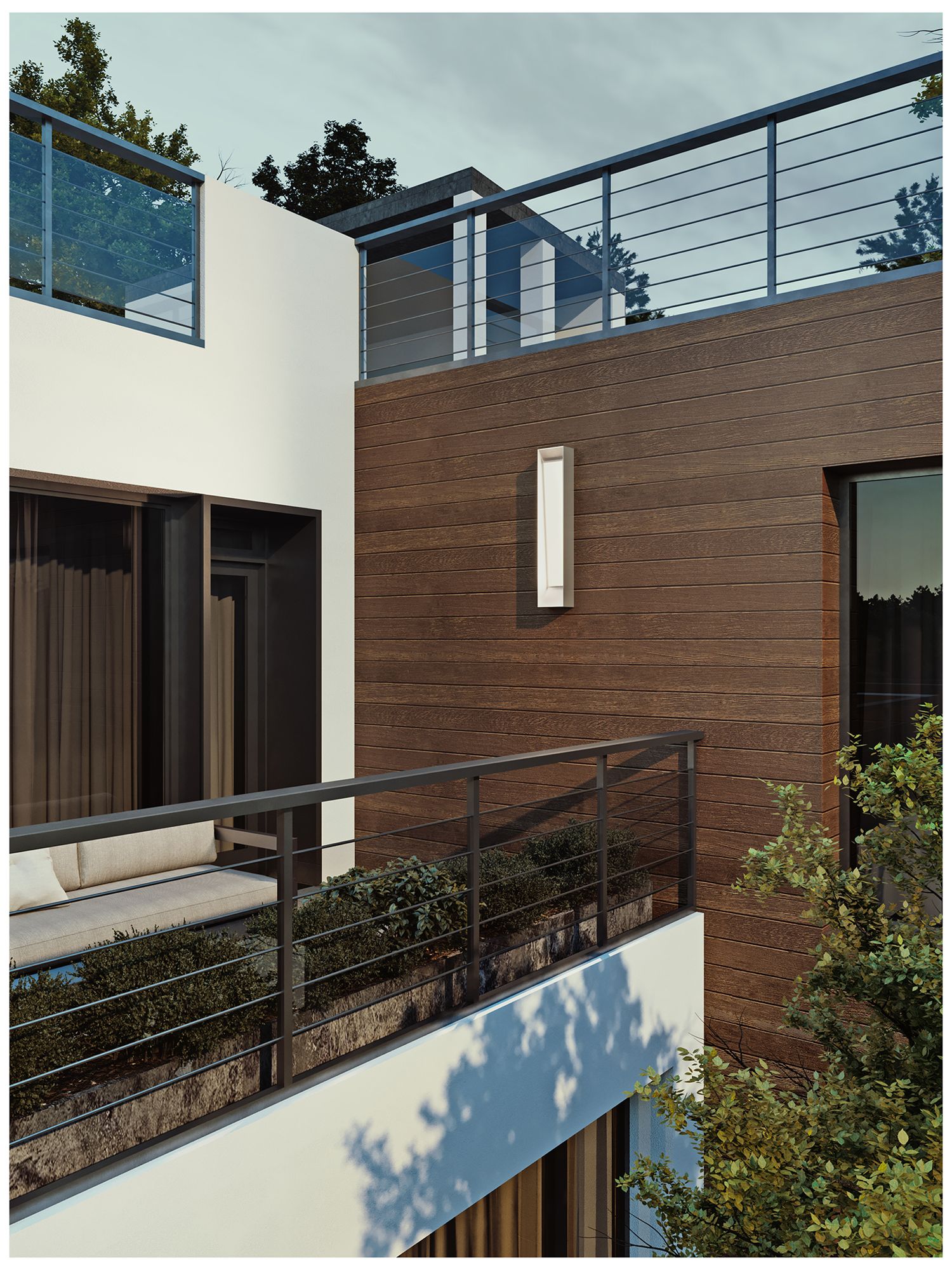 Image 2 Rowan 36" High Textured Grey LED Wall Sconce with White Acrylic Shade more views