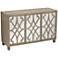 Rowan 47 1/4" Mirrored and Whitewashed Fretwork 3-Door Chest