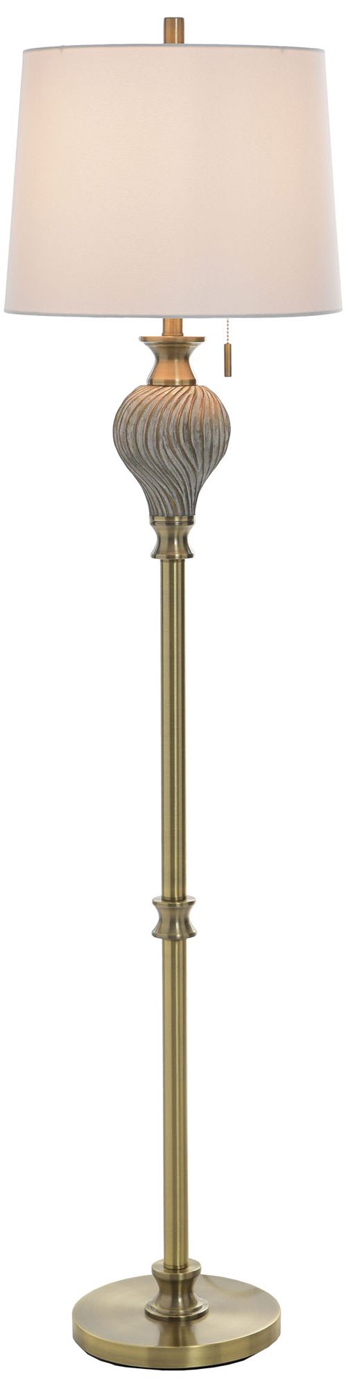 Image 2 Rowan 63" High Ash Floor Lamp with White Shade more views