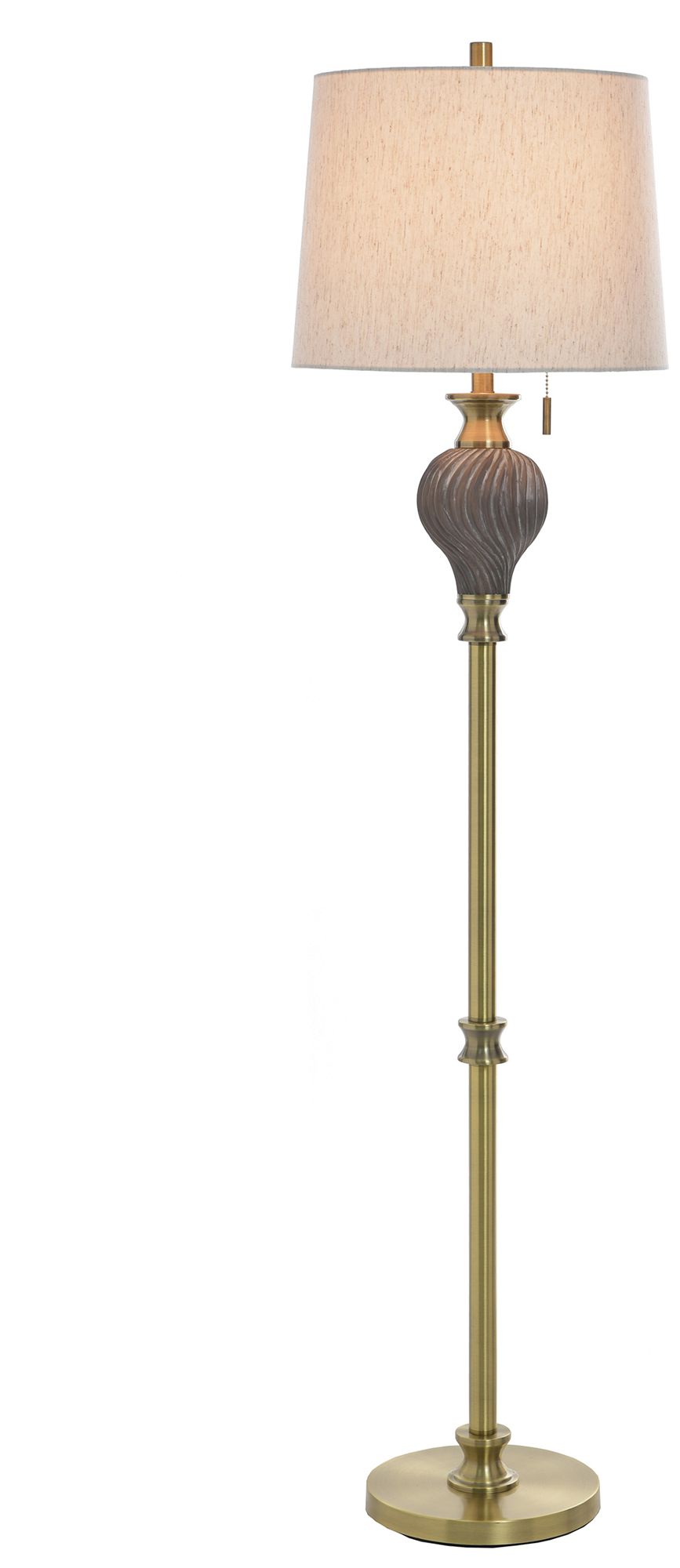 Image 3 Rowan 63" High Soot Gold Floor Lamp with Beige Shade more views
